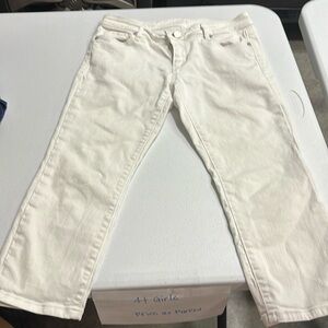Loft modern crop white jeans